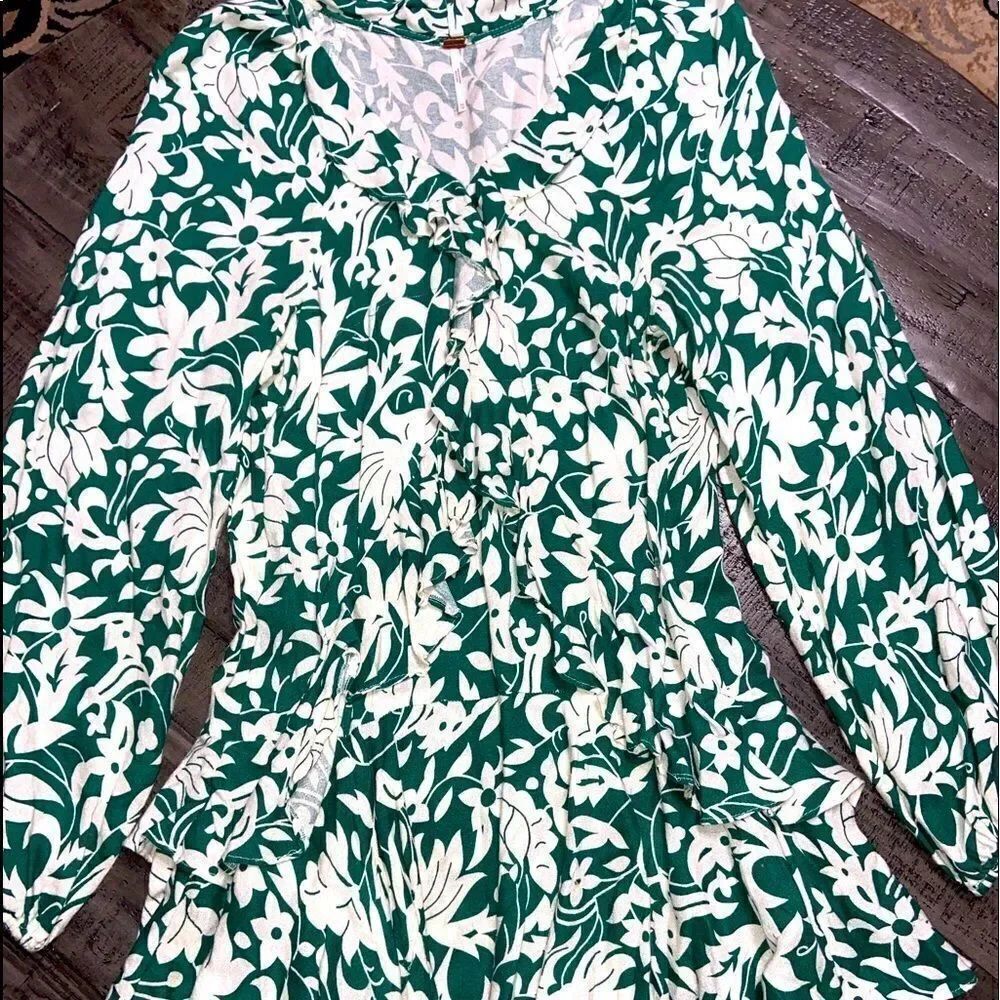 Free people long sleeve dbl layer dress